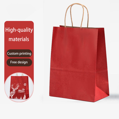 Custom Printed Kraft Paper Bags Recyclable Multicolor Reusable Shopping Paper Bags Shoes Packaging Bags
