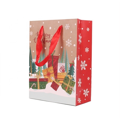 Recycled Materials Kraft Paper Christmas Gift Packaging Bag Christmas Decoration Christmas Candy Snack Storage Bag