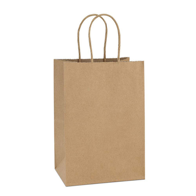 Recyclable Small Kraft Gift Craft Paper Shopping Bag With Handles Bulk