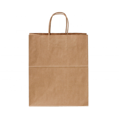 Recyclable Recyclable Kraft Paper Bag With Twisted Handle Reusable Shopping Paper Bags Logo Printed